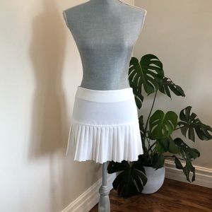 White pleated skirt